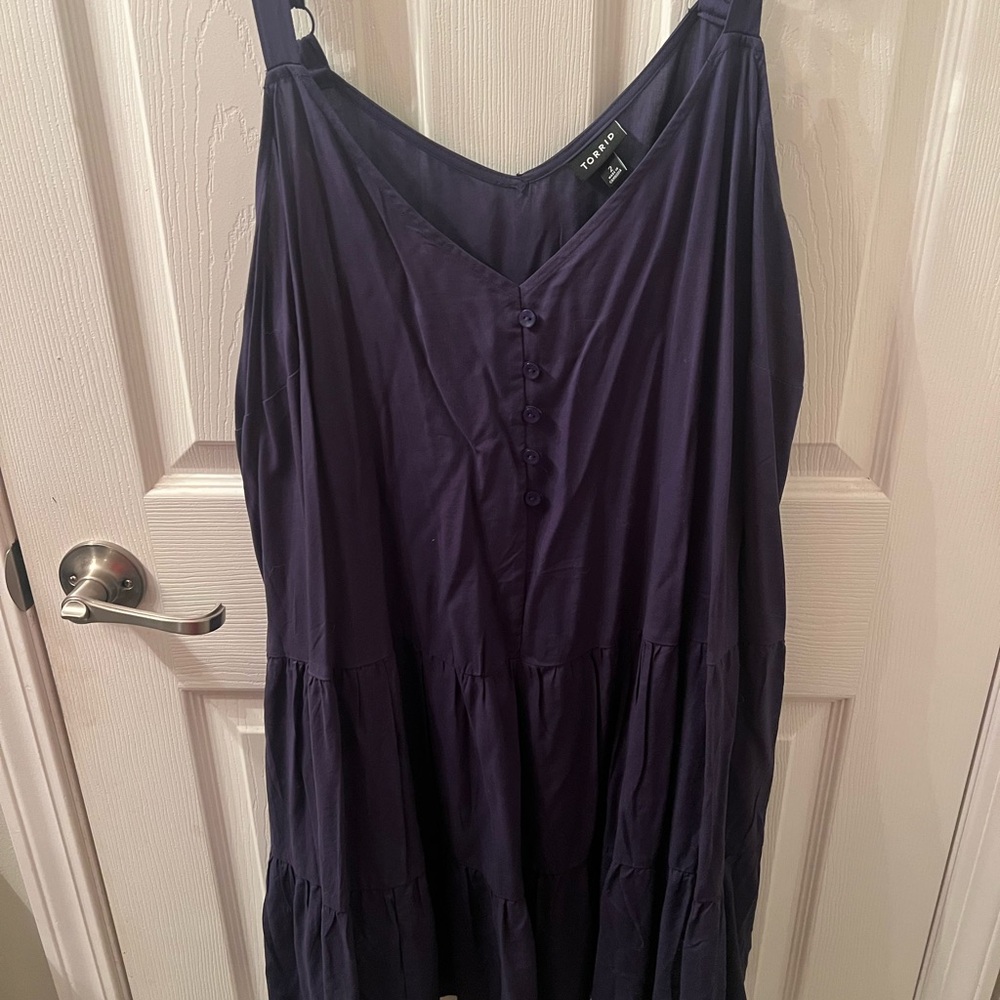torrid Deep Navy Tiered Button-Front Maxi Dress
